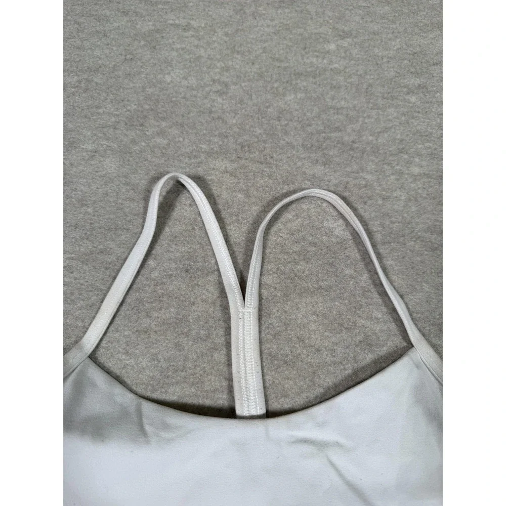Lululemon Sports Bra Womens 8 White Racerback Stretch Yoga Athletic Gym Running